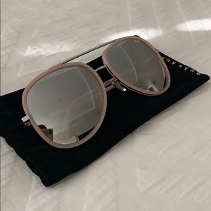Quay pink framed aviator sunglasses